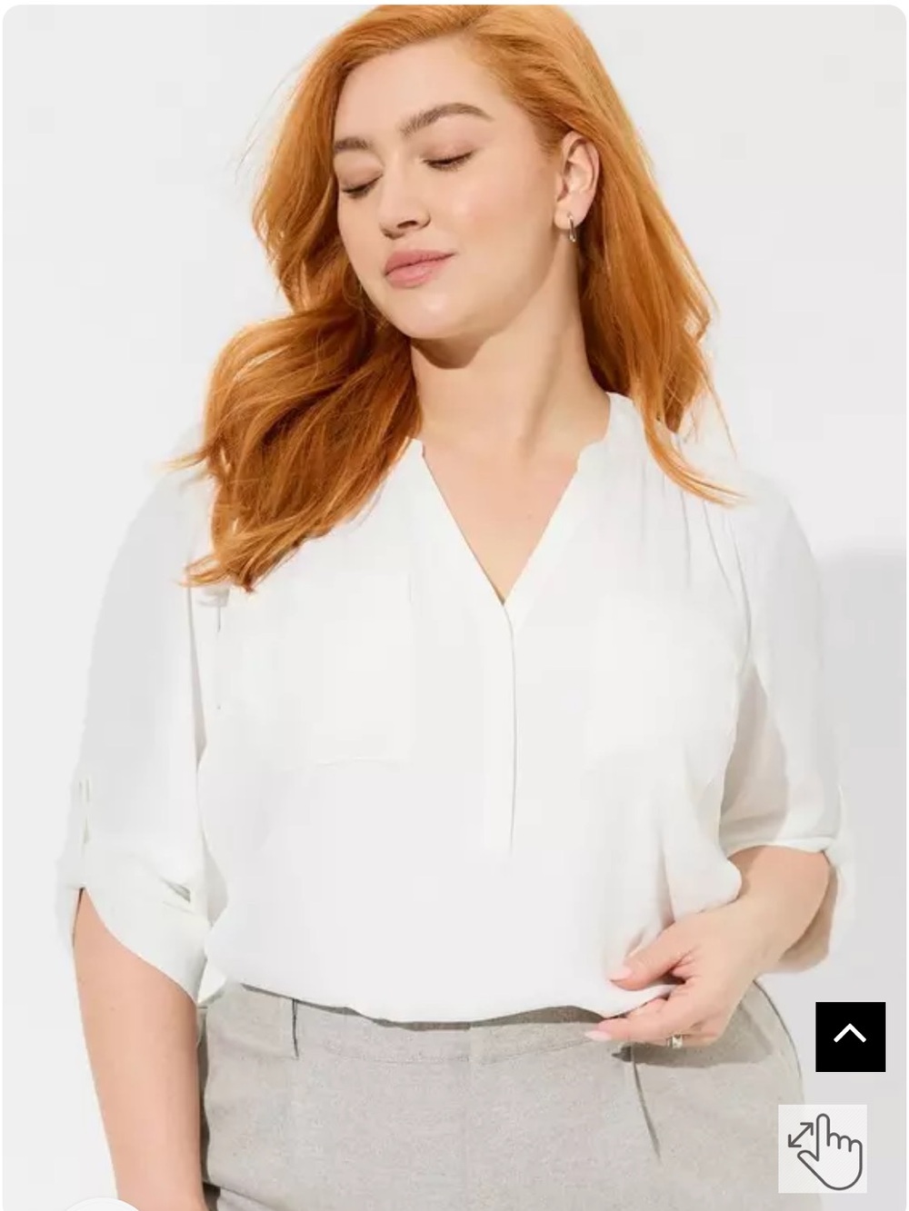 Torrid Harper Georgette 3/4 Sleeve Blouse white size 4X